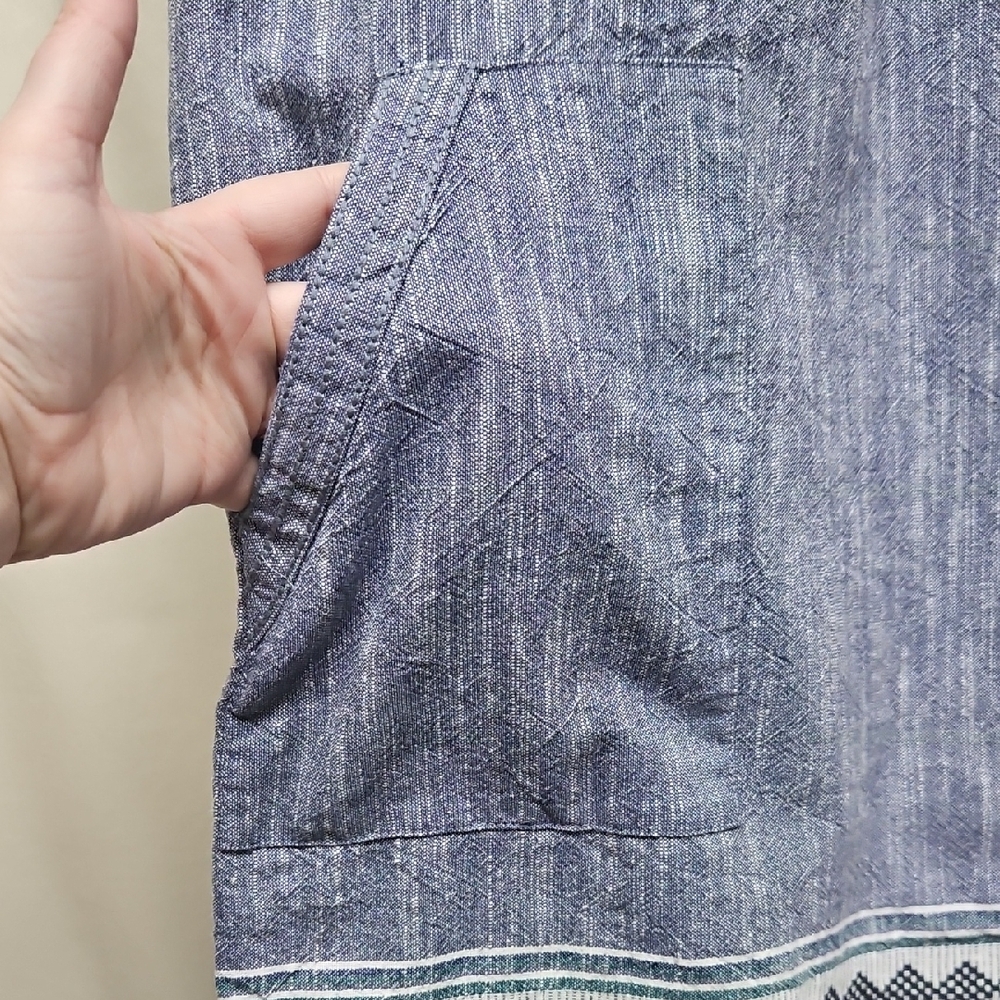 Faherty Organic Cotton Shift Dress Medium Blue Coastal Cottagecore - Picture 4 of 10